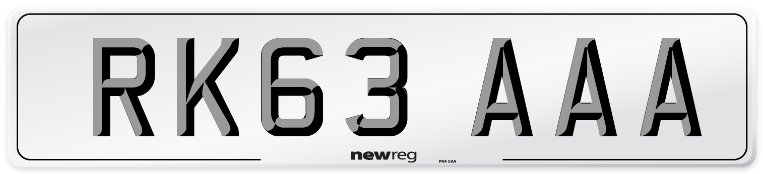 RK63 AAA Number Plate from New Reg